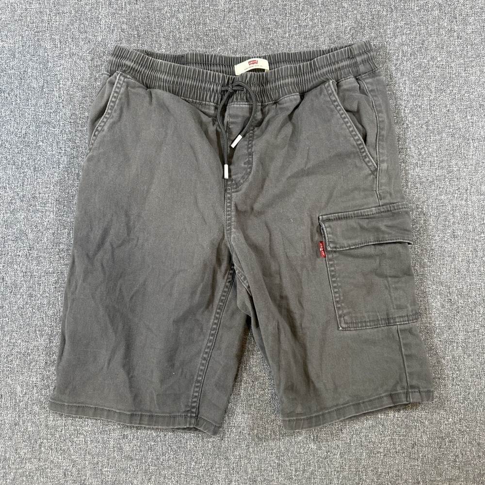 Levi's Cargo Shorts Womens XL 14 16 Gray Elastic Waist Drawstring Utility